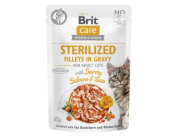 BRIT Care Cat Sterilized Salmon&Tuna Pouch - mokré krmivo pro kočky - 85 g