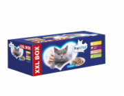 PREVITAL XXL BOX Mix chutí s kuřetem, telecím, lososem a játry v omáčce - mokré krmivo pro kočky - 48 x 100g