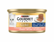 PURINA Gourmet Gold Mousse with salmon - mokré krmivo pro kočky - 85g