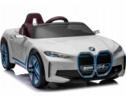 Bateriové autíčko BMW i4 pro děti Bílé + Startování zdarma + EVA + Ekokůže + Audio LED + Dálkové ovládání