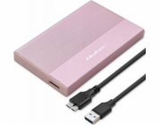 Qoltec Bydlení | 2,5palcový SSD HDD pozice | SATA | USB 3.0 | Super rychlost 5 Gb/s | 2TB | Růžový