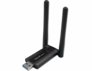 Qoltec Rychlý bezdrátový USB DUAL Wi-Fi adaptér 2 x 2dBi | Standardní AC | USB 3.0 | 1200 Mbps