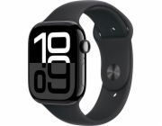 Apple Watch Series 10 GPS + Cellular, 42mm Onyxové hliníkové pouzdro s černým sportovním řemínkem – velikost S/M