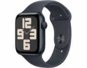Apple Watch SE GPS + Cellular, 44mm půlnoční hliníkové pouzdro, půlnoční sportovní řemínek – velikost M/L