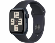 Apple Watch SE GPS, 40mm půlnoční hliníkové pouzdro s půlnočním sportovním páskem - velikost M/L