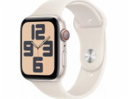 Apple Watch SE GPS + Cellular, 40mm hliníkové pouzdro Moonlight se sportovním páskem Moonlight – velikost M/L