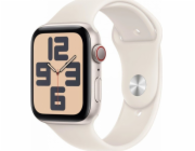 Apple Watch SE GPS + Cellular, 44mm hliníkové pouzdro Moonlight se sportovním páskem Moonlight – velikost M/L