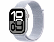 Apple Watch Series 10 GPS + Cellular, 46mm stříbrné hliníkové pouzdro se sportovním páskem Blue Cloud