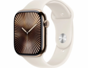 Apple Watch Series 10 GPS + Cellular, 46mm zlaté titanové pouzdro se sportovním páskem Moonlight – velikost S/M