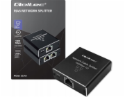 Qoltec Splitter mini SWITCH 1x2 port RJ45 | 1000 Mbps | USB-C| Hliník