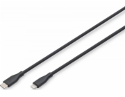 Digitus Silikonový USB-C – Lightning napájecí kabel, USB 2.0 60W, MFI Certified, 0,5 m černý