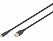Digitus Silikonový USB-A - Lightning napájecí kabel, USB 2.0 12W, MFI Certified, 2m černý