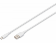 Digitus Silikonový USB-A - Lightning napájecí kabel, USB 2.0 12W, MFI Certified, 0,5 m bílý