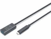 Digitus Aktivní USB-C – prodlužovací kabel USB-A, USB 3.2 Gen2, 10 Gb/s, 5 m