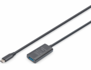 Digitus Aktivní prodlužovací kabel, USB 3.2 Gen1 5Gbps, USB-C - USB-A, 5m