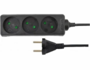 Domácí prodlužovací kabel AWTools černý neuzemněný 3 zásuvky 5,0 m (AW24652)