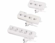 AWTools domácí prodlužovací kabel bílý 3 zásuvky 1,5m s uzemněním (AW24620)