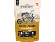 WIEJSKA ZAGRODA Jehněčí s kachnou a šantou kočičí – mokré krmivo pro kočky – 100g