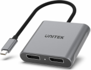 USB adaptér Unitek V1404A USB-C - HDMI x2 stříbrný (V1404A)