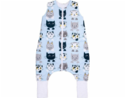 PULP BAMBOO Dětský spací pytel s ponožkami 2 TOG - Blue Cats - od 0,6m do 2,5r