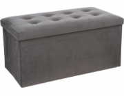Atmosphera Adaline Grey prošívaný pouf 76x38 cm