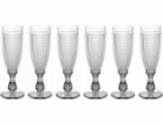 Sklenice na šampaňské Vivalto s krystalovým vzorem, 185 ml, 6 kusů