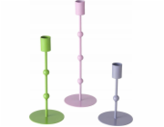 Boltze Metal Kimberly Candlesticks, 3 kusy, pastelové barvy