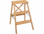 5five Skládací žebřík, nízký, bambus, 3 schody, 63,5 cm