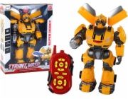 Velký dálkově ovládaný R/C robot LeanToys žluté zvukové světlo