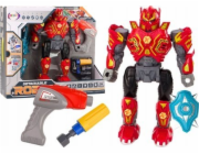 Šroubovák LeanToys Robot Zbraň Vrtačka Šroubovák Světlo Zvuk Červená