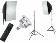 Studio Kit Xrec Kit 5v1 Led lampa 200w (1600w) 3000-6500k + Remote Softbox 50x70cm Stativ 230cm / Led803