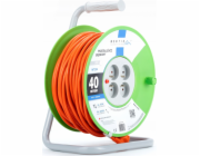Montis Prodlužovací kabelový naviják MT104-40 4x2p+Z 16A 3680W 3x1,5 40m Montis oranž.