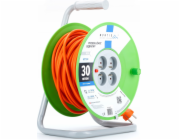 Montis Prodlužovací kabelový naviják MT104-30 4x2p+Z 16A 3680W 3x1,5 30m Montis oranž.