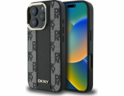 DKNY DKNY DKHMP16LPCPVSLK iPhone 16 Pro 6.3 černo/černé pevné pouzdro s kostkovaným vzorem Magsafe