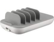 Charger 4smarts 4smarts dobíjecí standice Family Evo 63W, 5x kabel, šedá/bílá