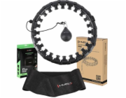 HMS HULA HOP SET HHW12 ČERNÁ S VÝSTUPKY A HMS HMOTNOSTÍ + PÁSEK BR163 BLACK PLUS VEL.