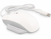 Myš LMP LMP Elite Pro USB-C/USB-A bílá/stříbrná