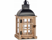 Giftdecor Dřevěná lucerna MIRO, 39 cm
