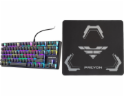 Klávesnice PREYON Klávesnice Preyon Red Blitz Claw (PRBC87B) + herní podložka Preyon Falcon Speed M (PFS40)