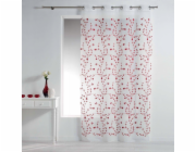 Douceur d`Interieur Interiérový závěs s očky PETIT FLEUR, 140 x 240 cm, bílý a červený