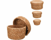 Giftdecor Přírodní tkané úložné koše 3 kusy