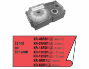 Páska do štítkovače Casio XR-18RD1, červená/černá, 18 mm