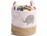 Zeller Úložný koš Elefant, polyester/juta, růžový