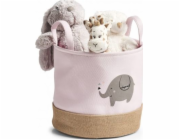 Zeller Úložný koš Elefant, polyester/juta, růžový
