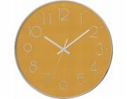 Atmosphera Tiché nástěnné hodiny do ložnice, hodiny s tichým mechanismem, žluté, O 30 cm
