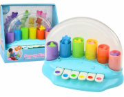 LeanToys Interaktivní piano s vyskakovacími hvězdami modré