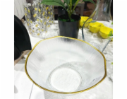 Home Styling Collection Stylingová kolekce Skleněná mísa se zlatým okrajem DATURA, 28 cm