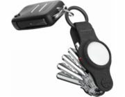 STATIK KeySmart Air - organizér na klíče s pouzdrem AirTag z veganské kůže (černý)