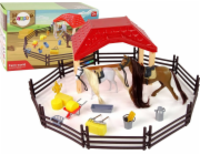 LeanToys Sada figurek pro farmáře, stáje, koně na česání, příslušenství LEAN Toys
