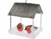 Christmas decoration Vánoční dekorace Ptačí budka LED DEKORACE 185X165X230MM ŠEDÁ